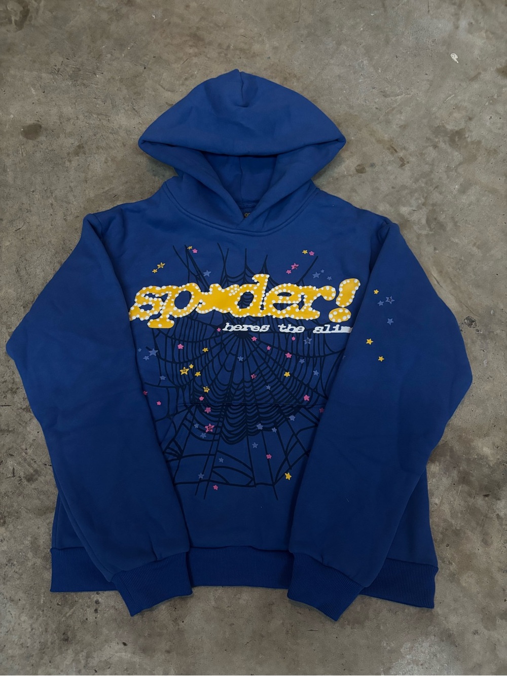 Sp5der marina blue hoodie
